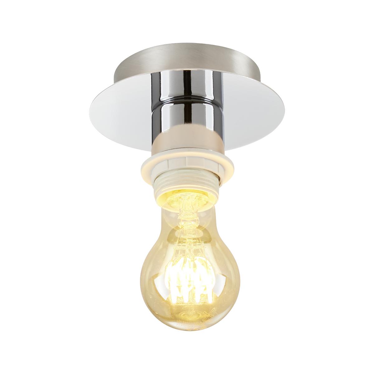 Deckenleuchte Lara max. 60 Watt - Silberfarben, Metall (16/18cm) - Modern Living