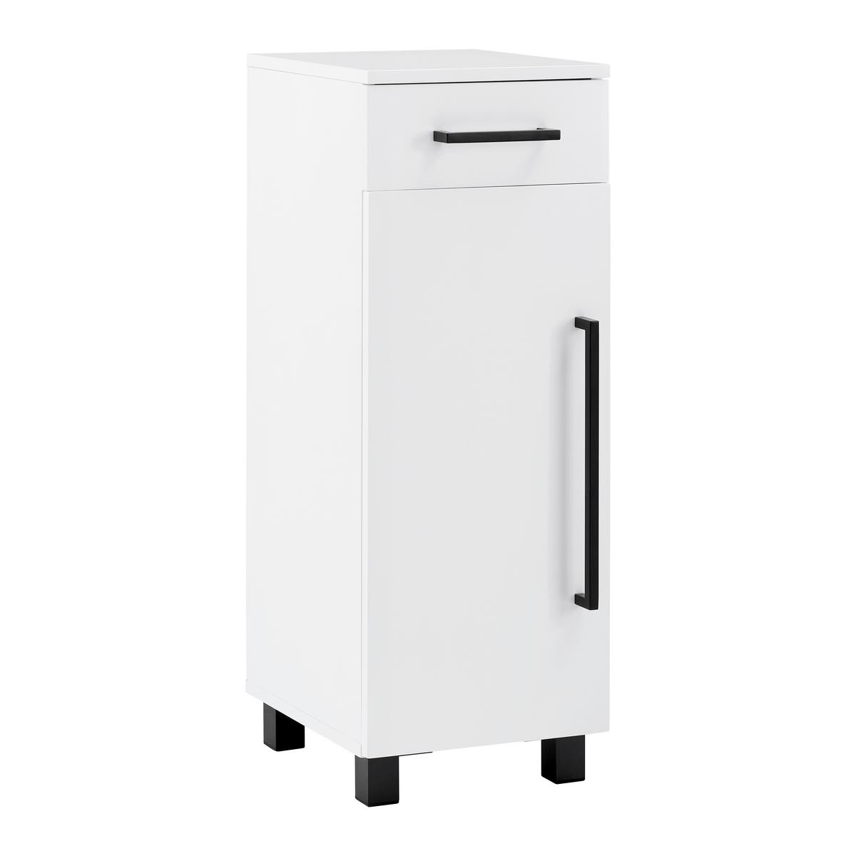 Unterschrank Marianne Weiß ca. 30x84x35 cm - Schwarz/Weiß, MODERN, Holzwerkstoff/Kunststoff (30/84/35cm) - Bessagi Home