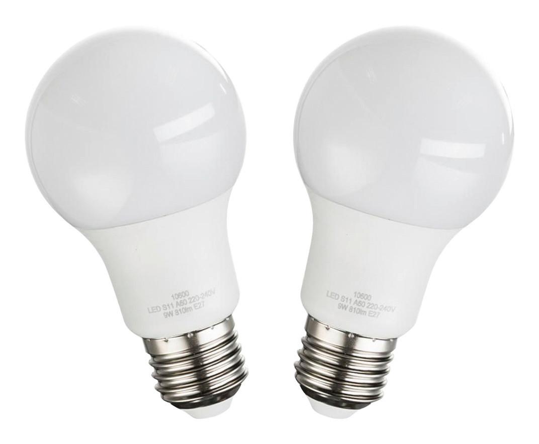 LED-Leuchtmittel 10600-2 max. 9 Watt, 2 Stück - Opal, Kunststoff/Metall (6/11cm)