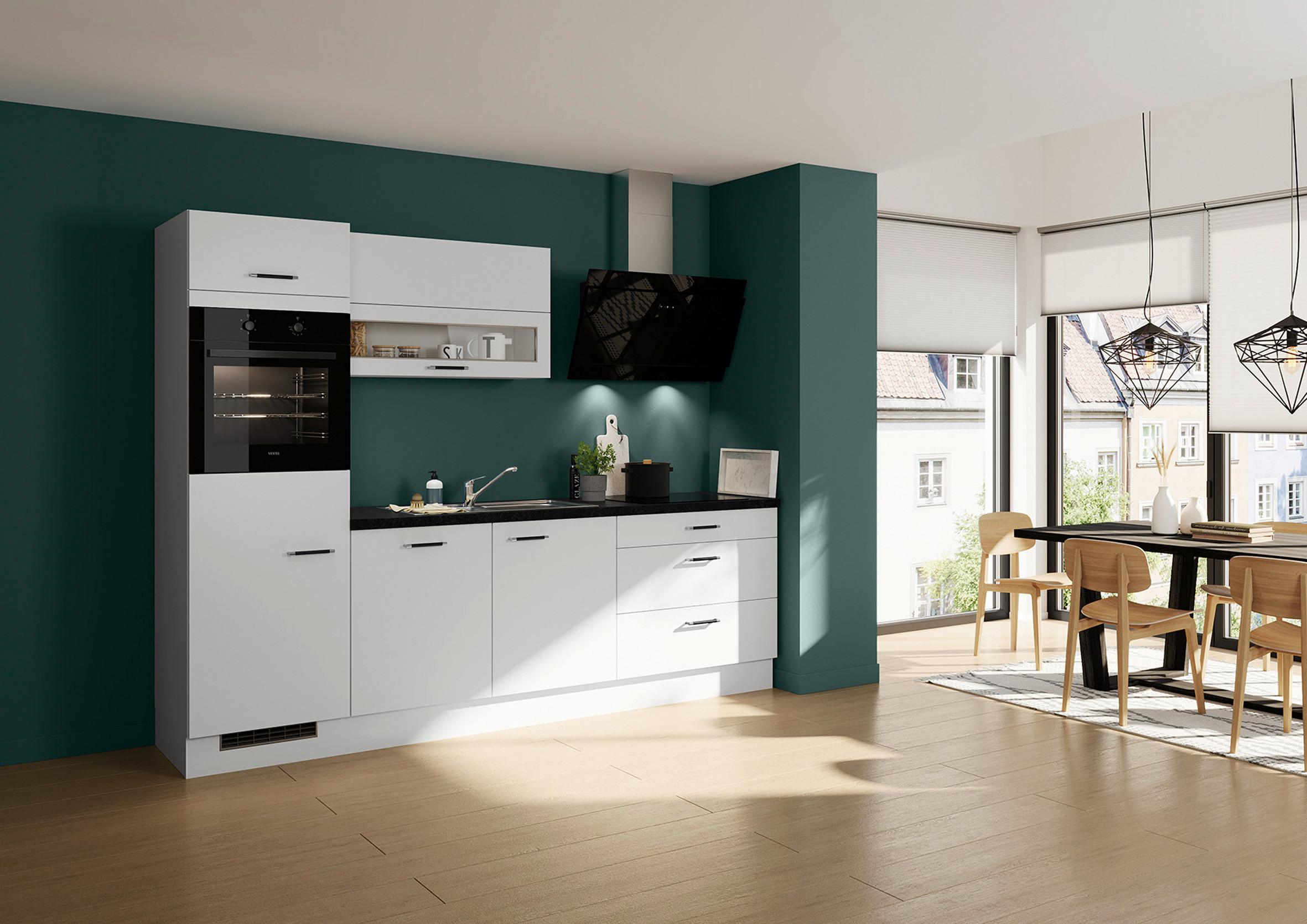 Küchenblock IBZ ohne Geräte ca. 270 cm Hellgrau - Edelstahlfarben/Hellgrau, Design, Holzwerkstoff (270cm) - Impuls