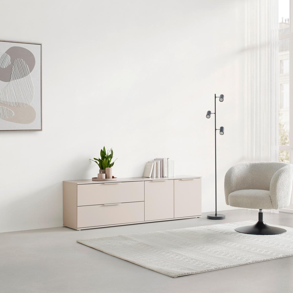 Lowboard Dune 3 Kaschmirfarben - Kaschmir, Modern, Holzwerkstoff/Metall (180/54/38cm) - Mömax