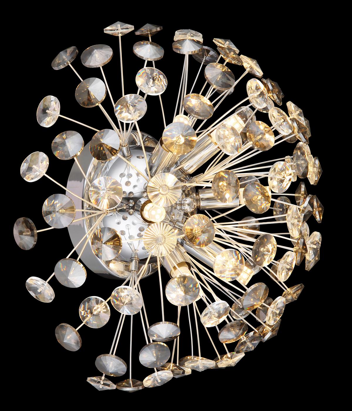 KRISTALL-WANDLEUCHTE 64135WC KATRINA - Klar/Chromfarben, Konventionell, Glas/Metall (40/22,5cm) - Globo