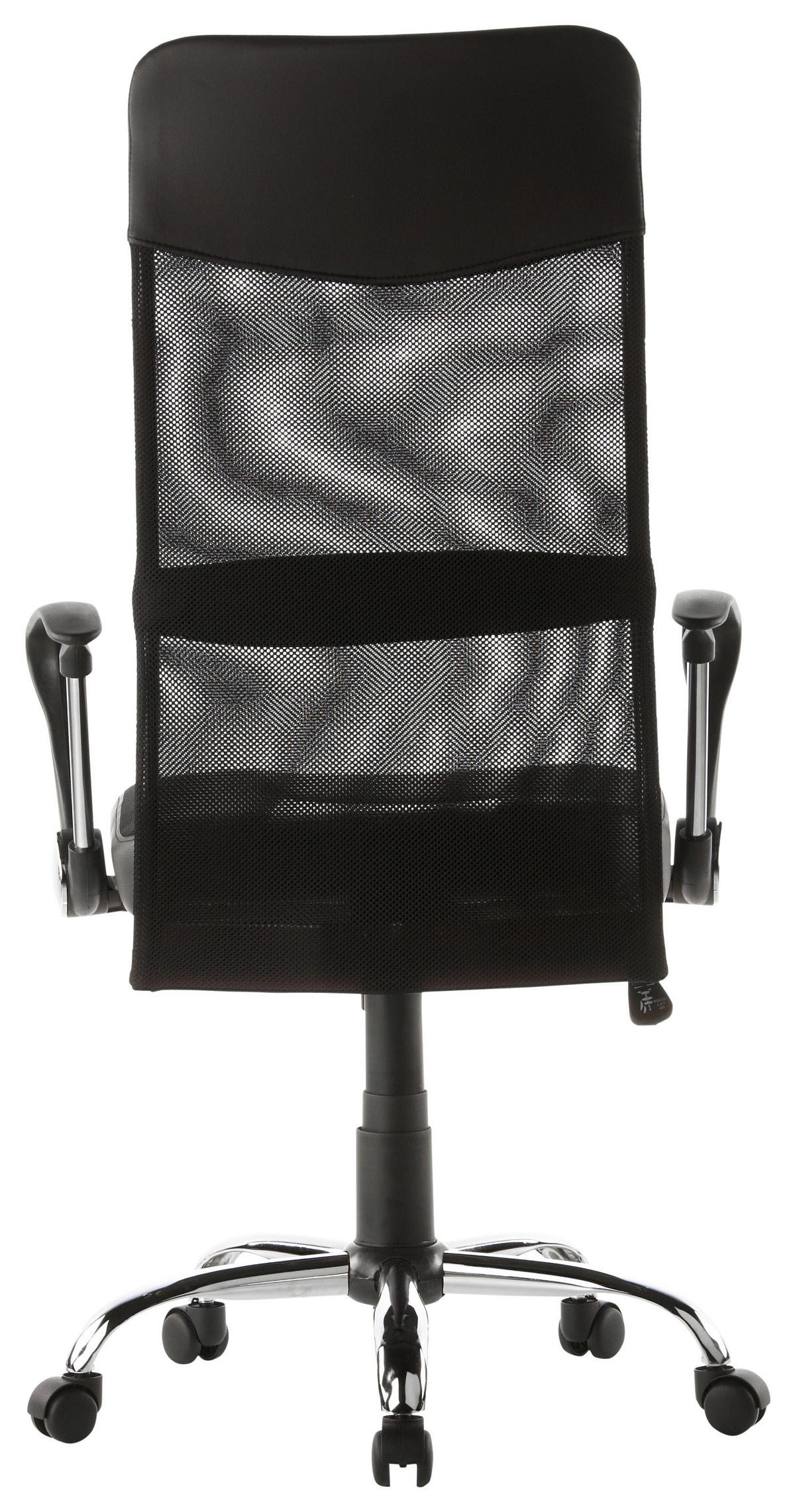 Pisarniški Stol Stryka Netz, Črna - srebrne barve/črna, Basics, kovina/umetna masa (60/122/52cm) - MID.YOU