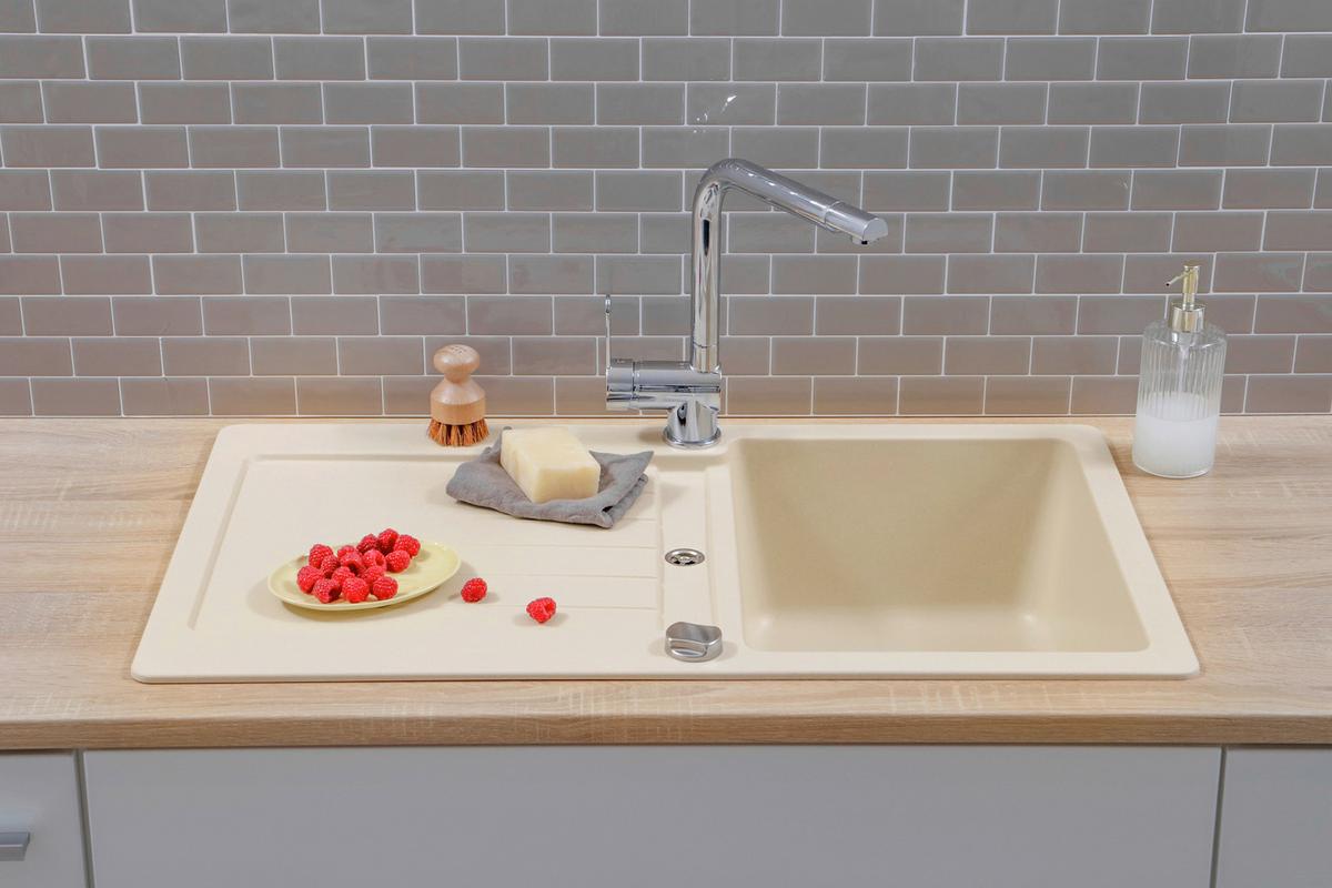 Pomivalno Korito Austin, 86x50cm - krem barve, Design, kamen (86/21/50cm) - Respekta