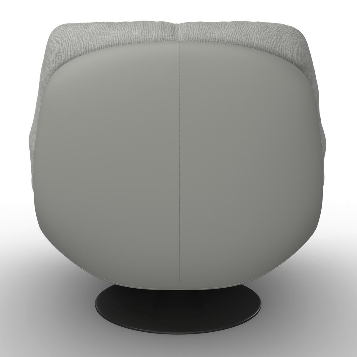 Sessel Lena Grau Struktursamt/Lederlook - Schwarz/Grau, MODERN, Textil/Metall (92/78/110cm) - Bessagi Home