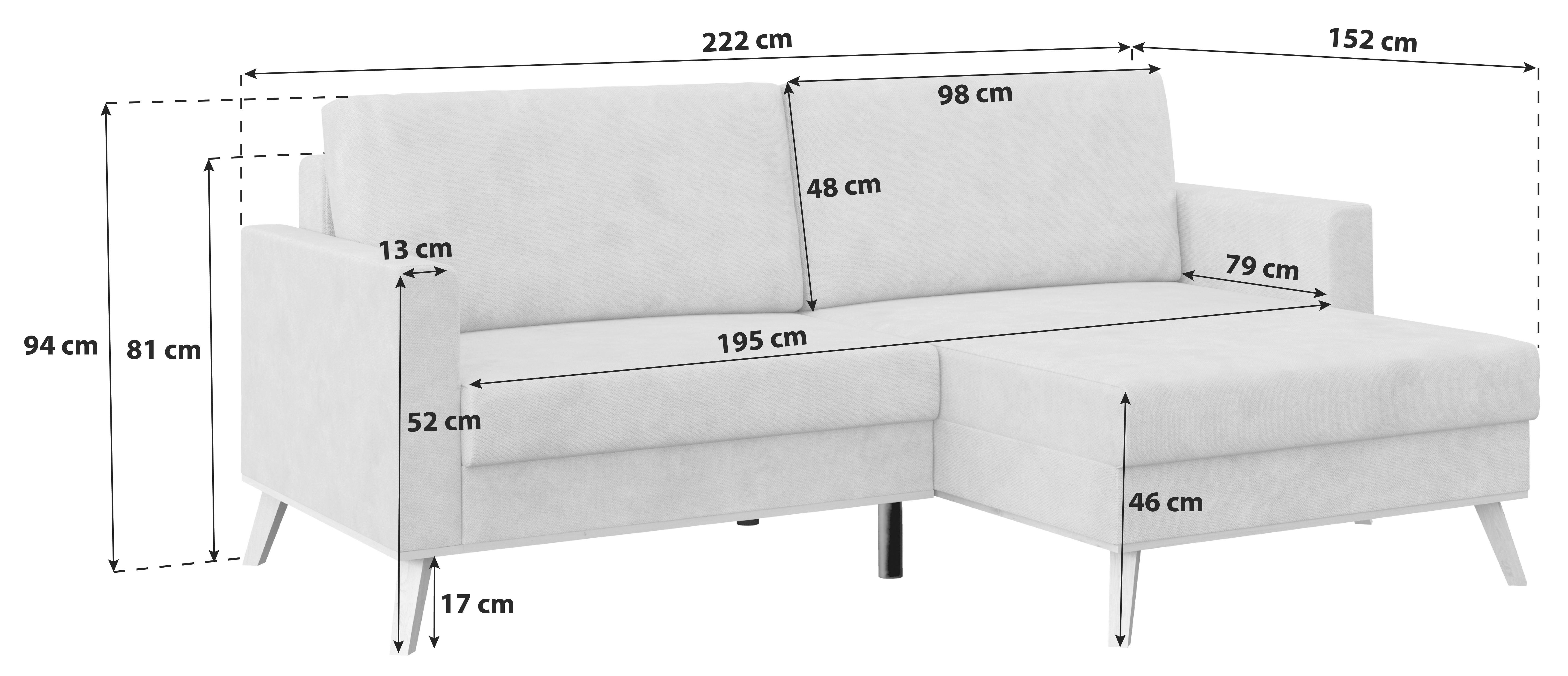 Coltar CARINI - crem/antracit, Basics, textil (222/152cm) - Modern Living