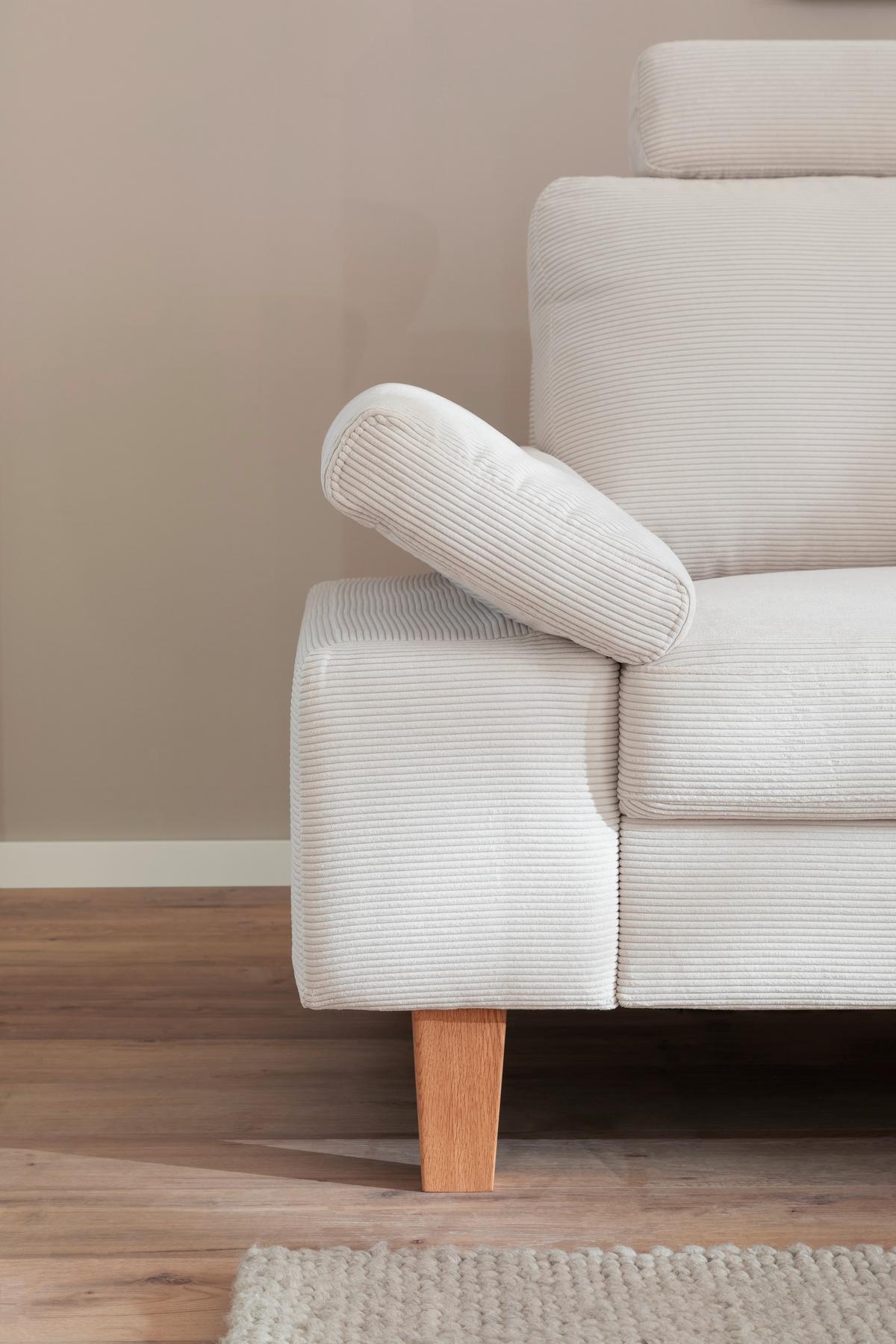 Wohnlandschaft Corvara Weiß - Weiß, KONVENTIONELL, Holz/Holzwerkstoff (286/86/220cm) - Premium Living