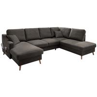 Wohnlandschaft Valentina Braun Struktur - Braun/Naturfarben, KONVENTIONELL, Holz/Textil (150/301/200cm) - P & B