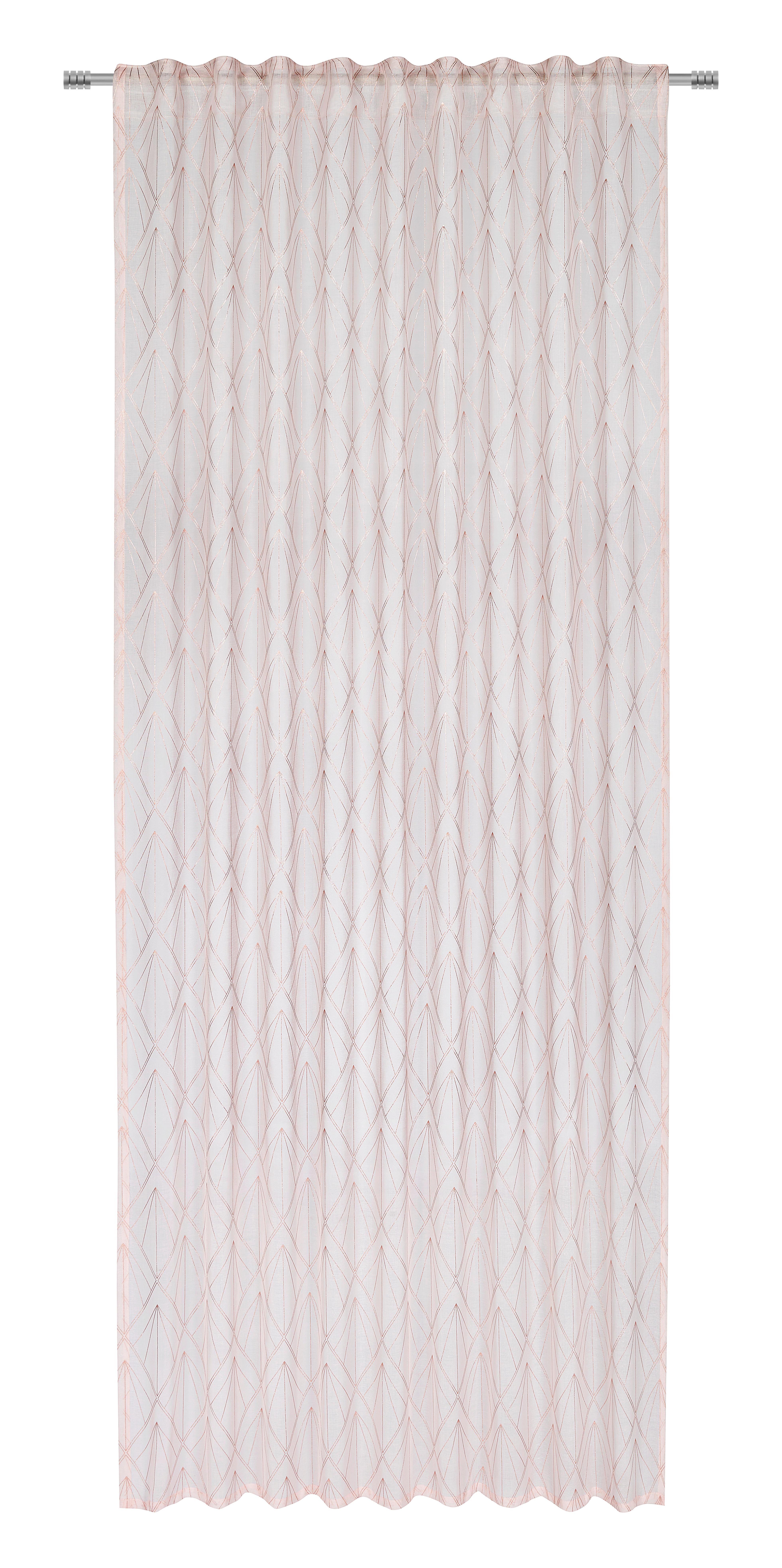 Fertigvorhang Esther Rosa ca. 135x245cm - Roségold/Rosa, Romantik / Landhaus, Textil (135/245cm) - Modern Living