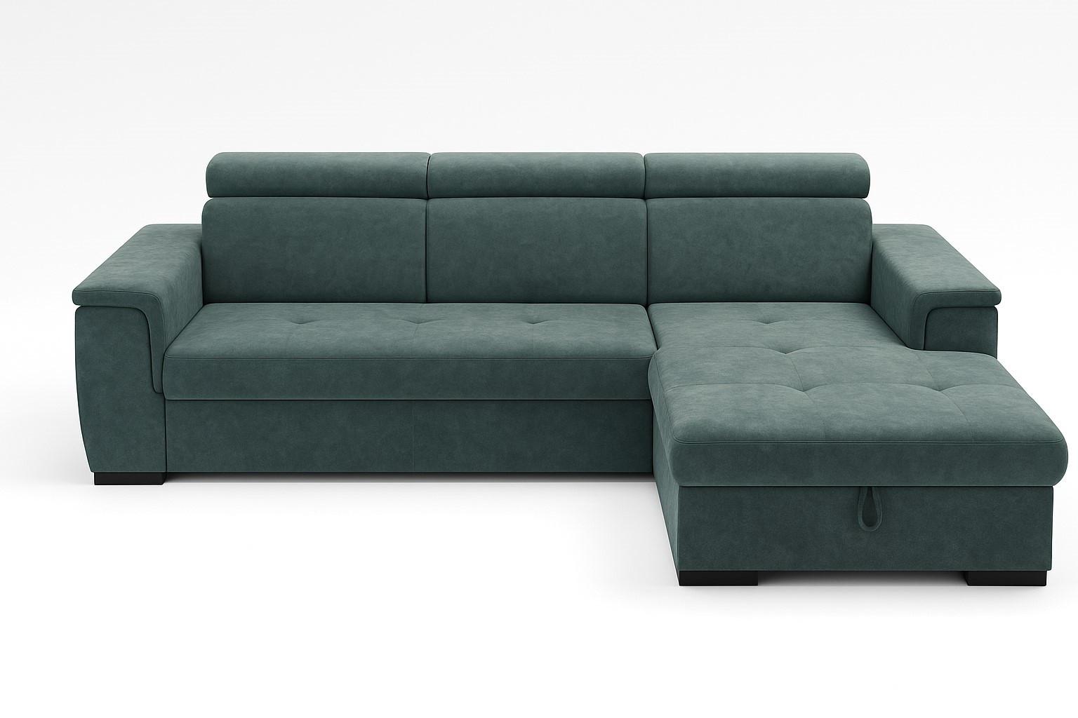 Sarokkanapé Paris - fekete/sötétzöld, Modern, faalapú anyag/textil (275/100/180cm) - Mömax