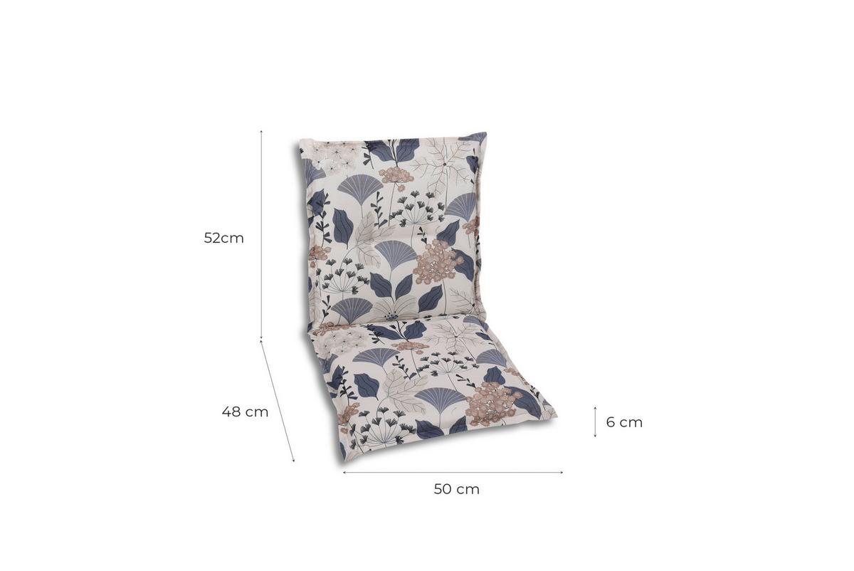 Sesselauflagenset 6-Teilig Blau/Beige - Blau/Beige, Basics, Textil (50/6/100cm)