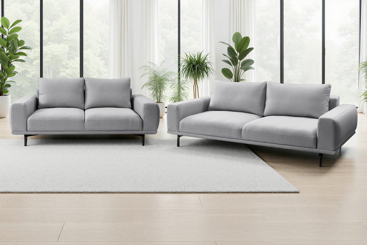 Canapea cu 3 locuri SELENE - gri, Modern, textil (242/89/115cm) - MID.YOU