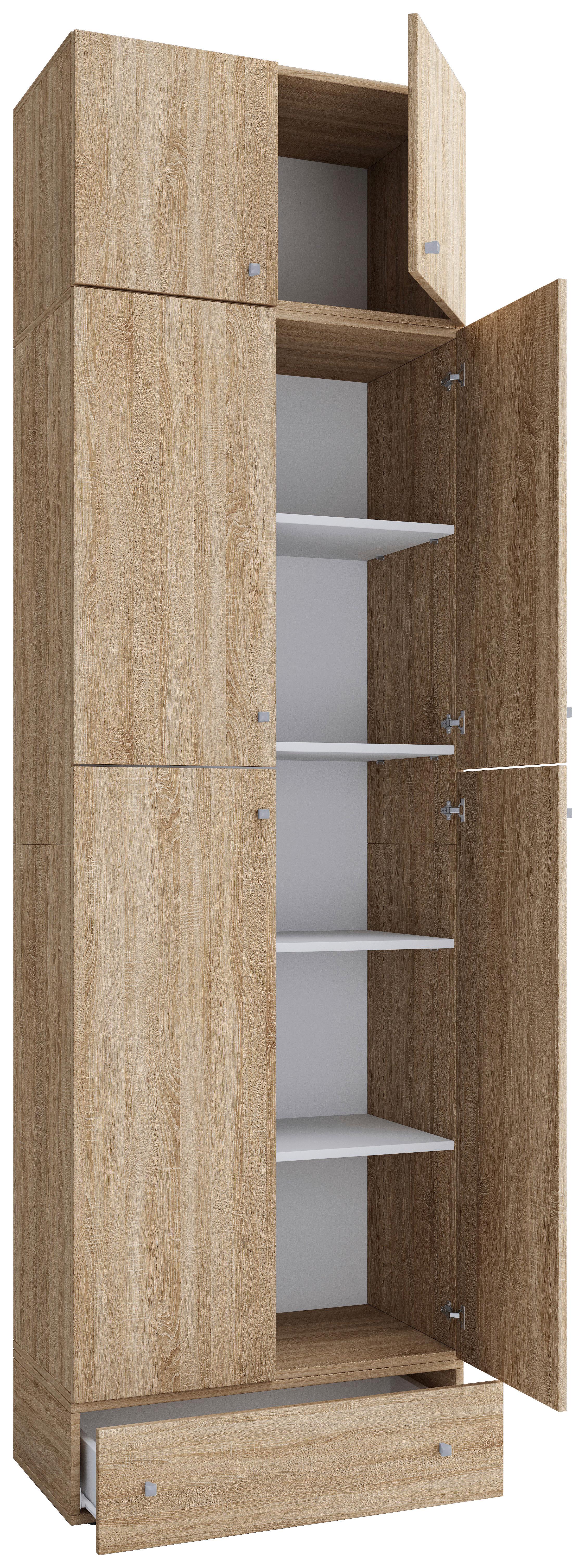 Omara Za Oblačila Lona Xxl, Hrast - siva/hrast sonoma, Moderno, umetna masa/leseni material (70/240/39cm) - MID.YOU