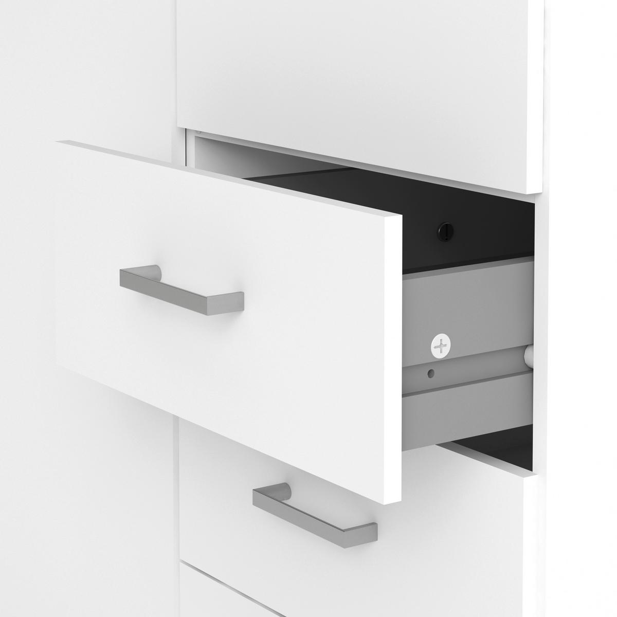 Omara Za Oblačila Space, Bela - srebrne barve/bela, Basics, kovina/leseni material (77,6/200,4/49,5cm) - P & B