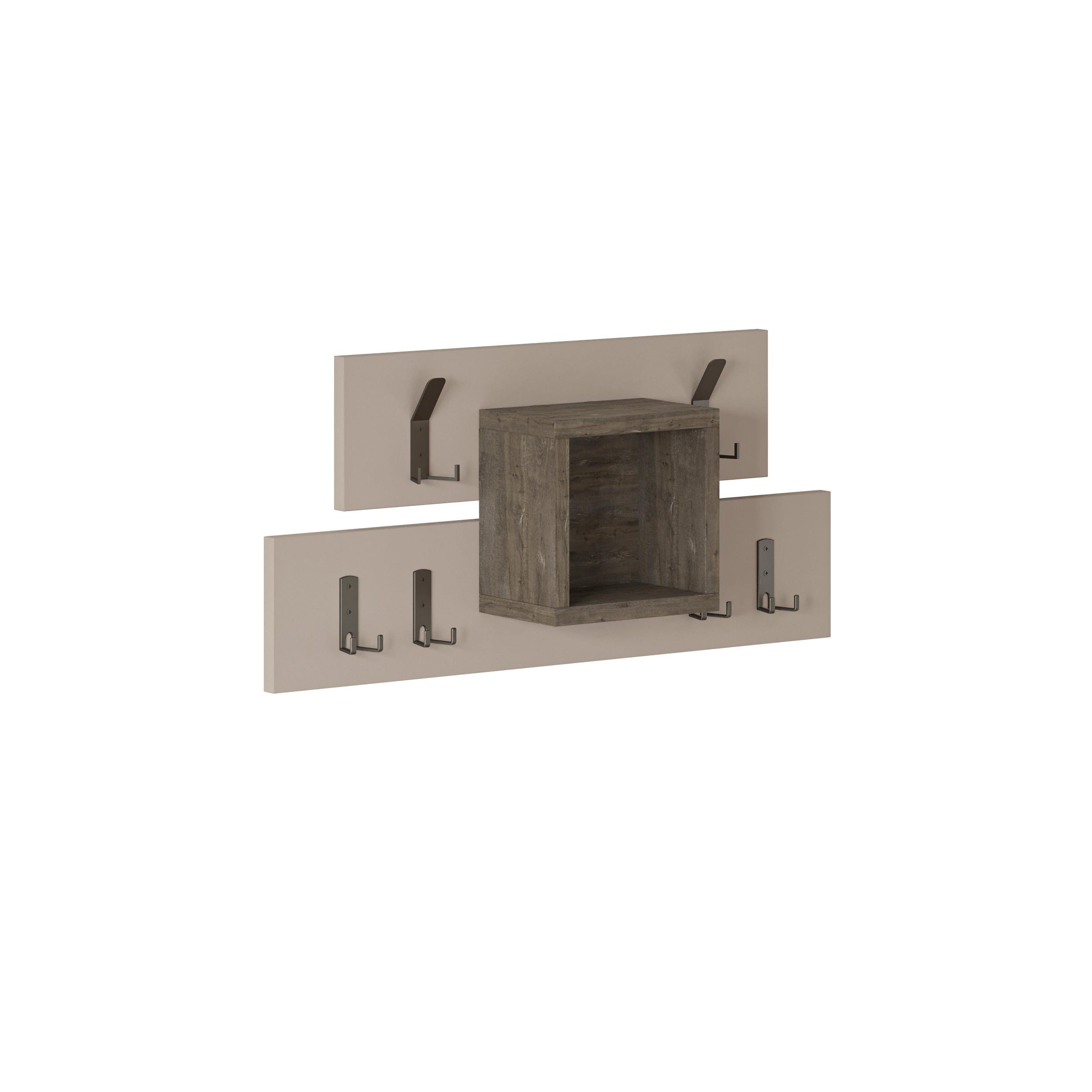 Wandgarderobe Lumina ca. 68x32x13 cm Mokka - Dunkelbraun/Mokka, Design, Holzwerkstoff/Metall (68/32/13cm) - Livetastic