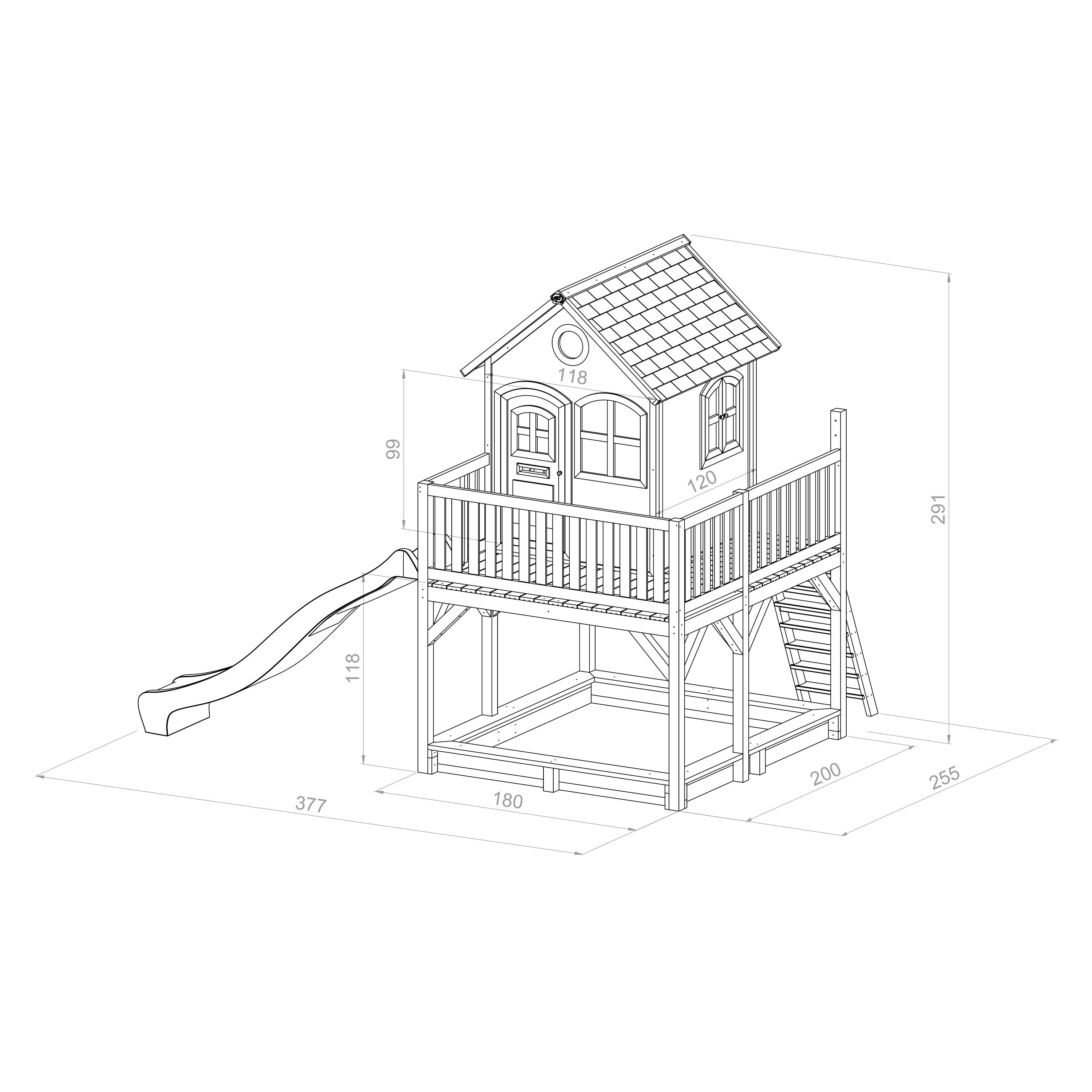 Spielturm Liam aus Zedernholz - Blau/Braun, Basics, Holz (613/291/277cm) - Ambia Garden