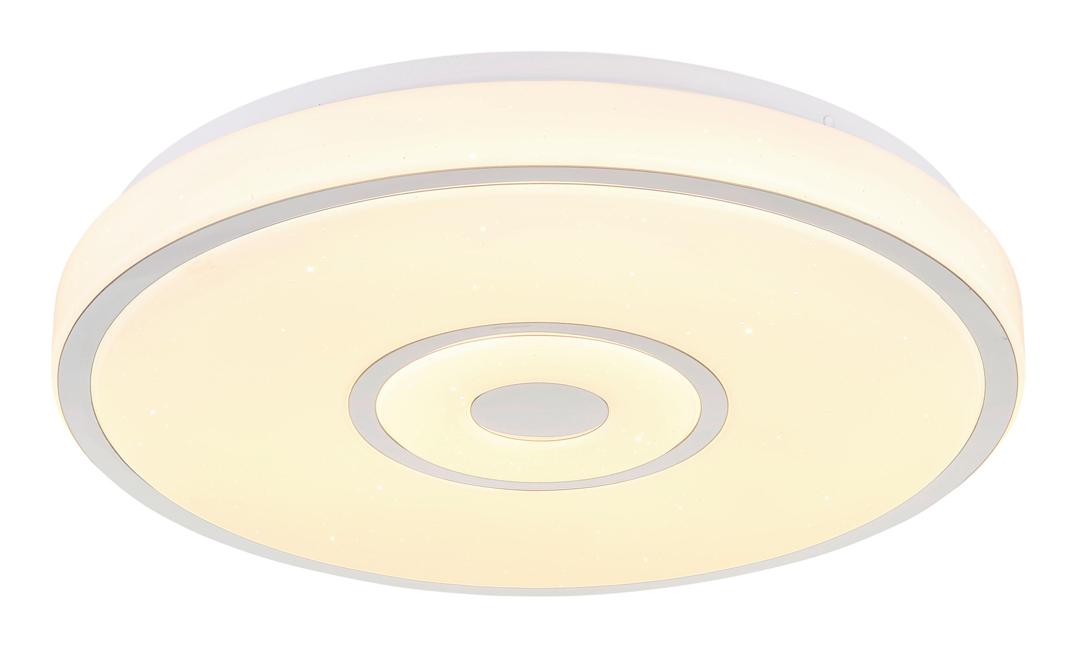 LED-Deckenleuchte Nur in Opal/Weiß/Chrom max. 24 W - Chromfarben/Opal, MODERN, Kunststoff/Metall (38/6,5cm) - Mömax