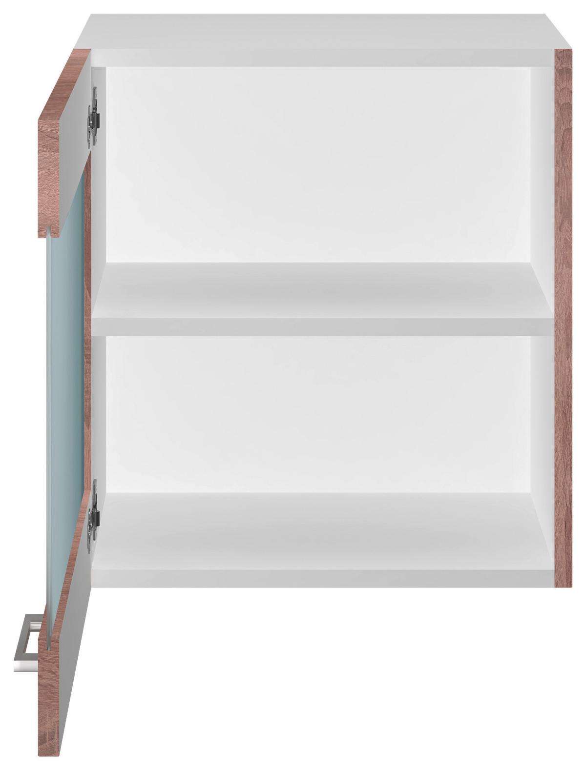 Kuhinjska Zgornja Omarica Samoa, Barva Hrasta - bela/barve aluminija, Konvencionalno, umetna masa/leseni material (50/54,8/32cm)