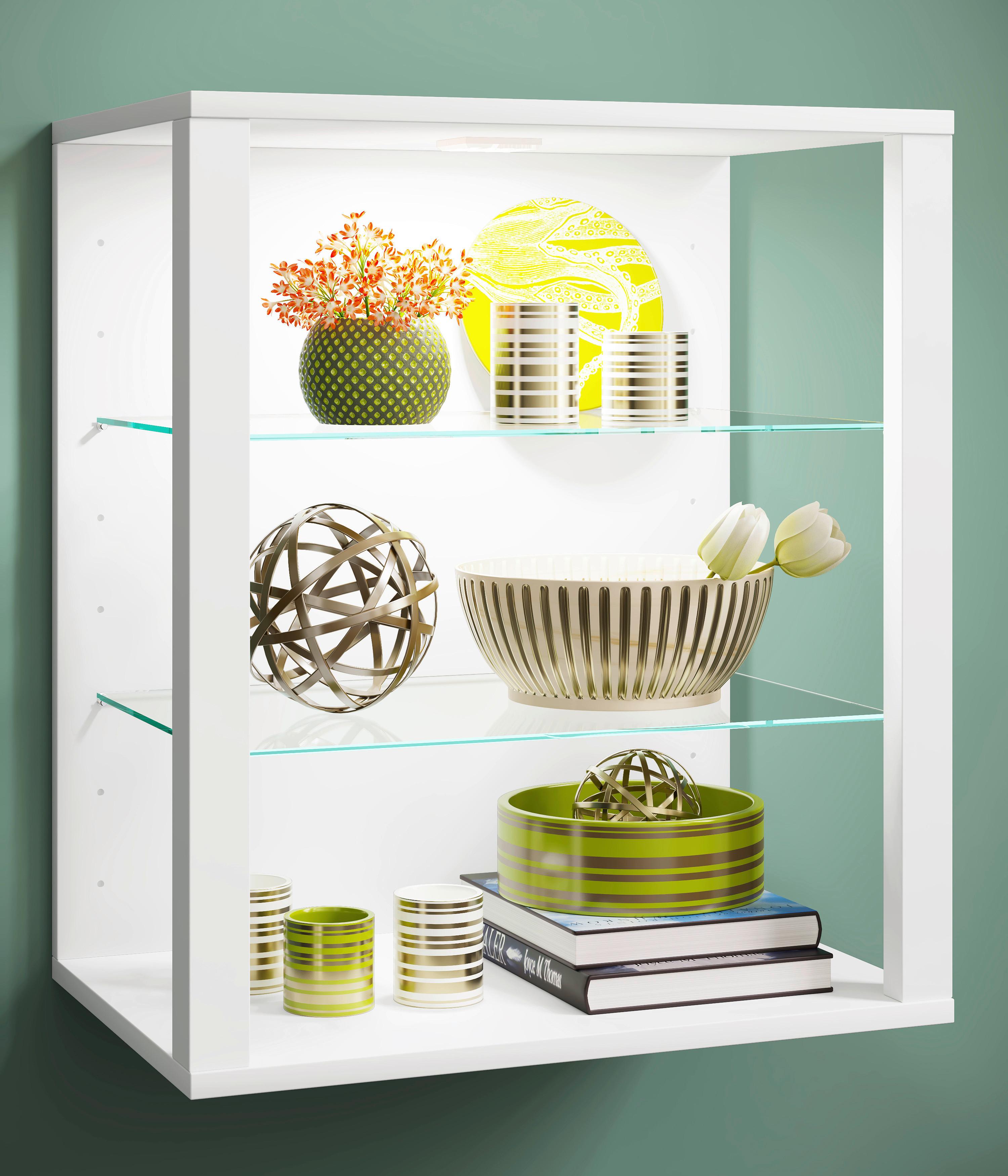 HÄNGEVITRINE GLASOL SW - Weiss, Design, Glas/Holzwerkstoff (52/60/35cm) - MID.YOU