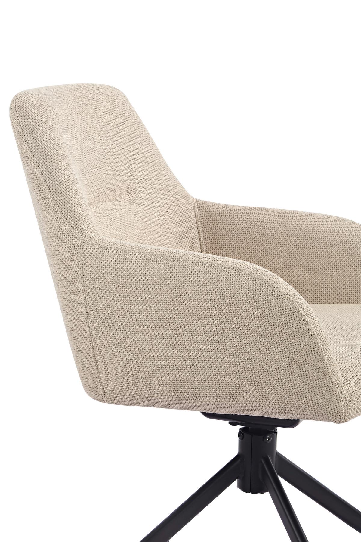 ARMLEHNSTUHL-SET TRIEST S 2ER-SET - Beige/Schwarz, MODERN, Textil/Metall (56/83/60cm) - MID.YOU