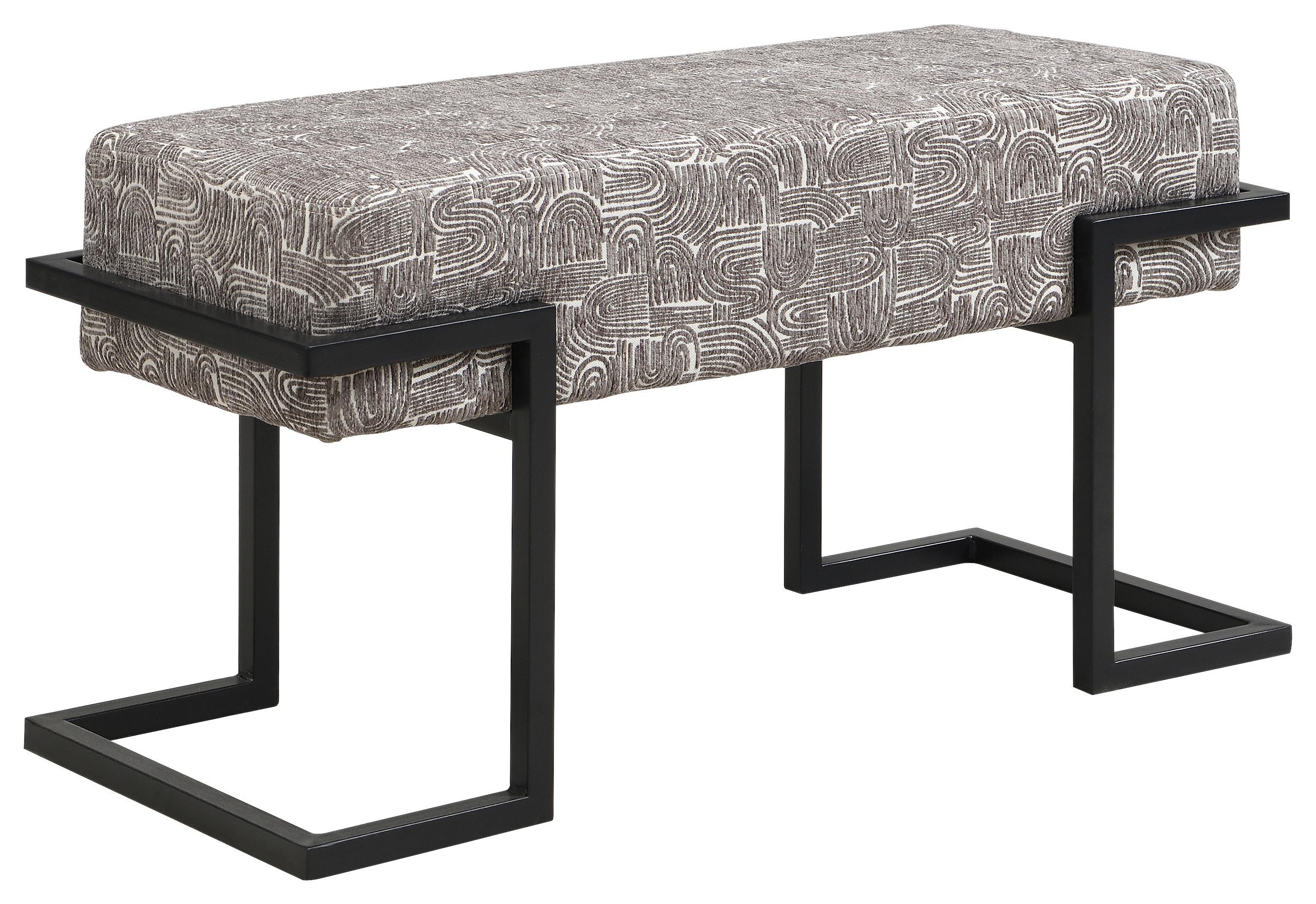 Bert 2 Klupa - siva/crna, Trend, metal/tekstil (80/42/33cm) - Modern Living