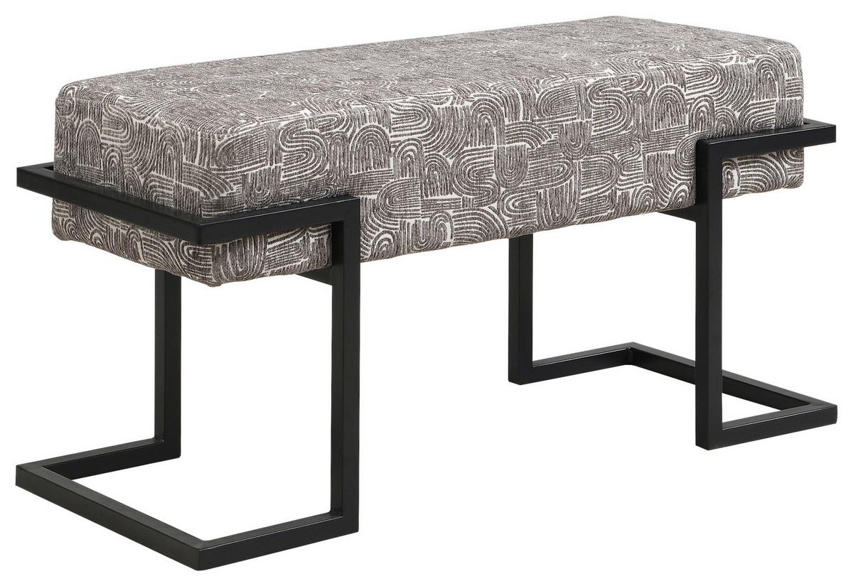 Bert 2 Klupa - siva/crna, Trend, metal/tekstil (80/42/33cm) - Modern Living