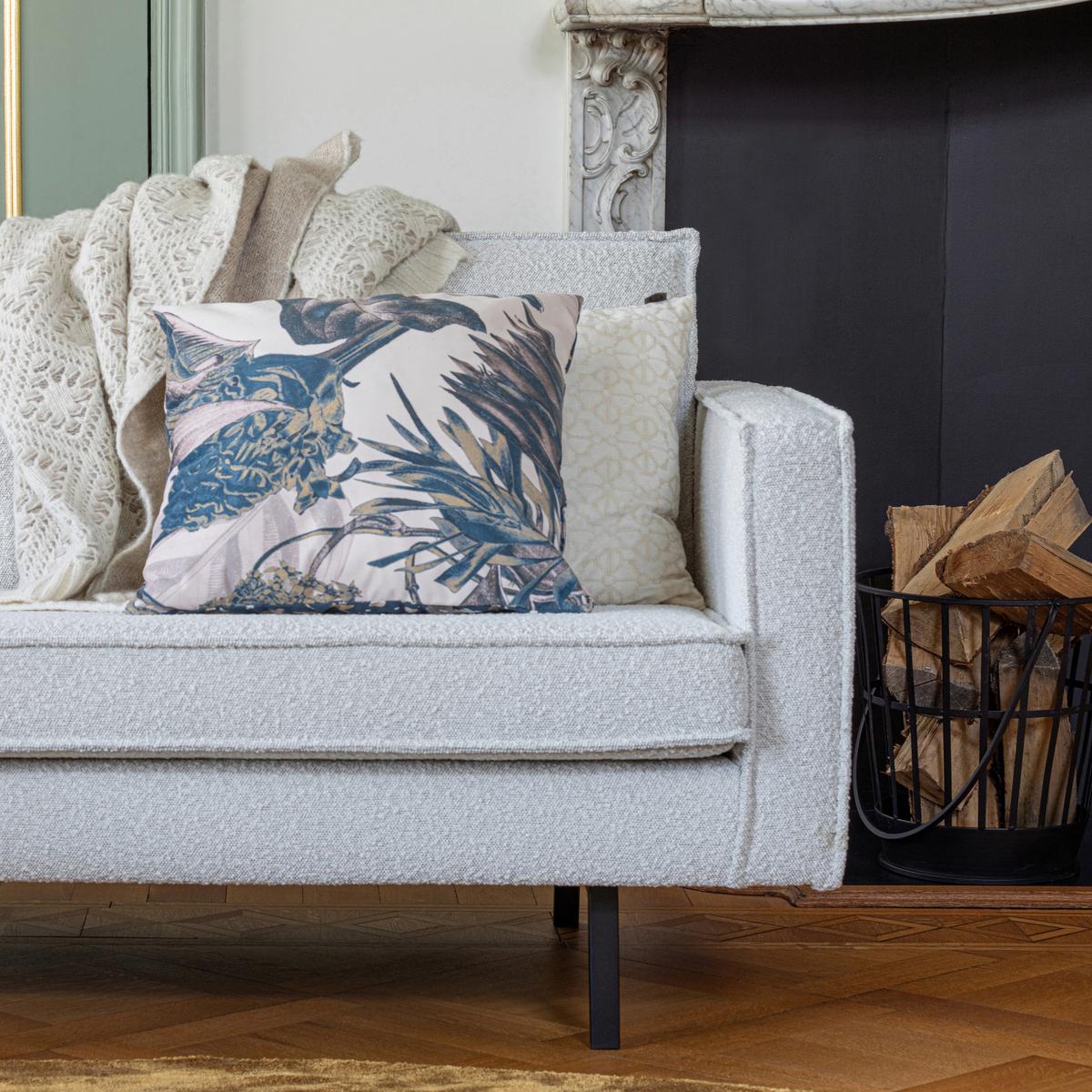 2,5- Sitzer Sofa Rodeo Naturfarben B: 190cm - Schwarz/Naturfarben, Design, Textil/Metall (190/85/86cm) - Livetastic