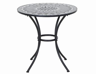 Gartentisch Mosaik ca. 70x71 cm Schwarz - Schwarz, KONVENTIONELL, Keramik/Metall (70/70/71cm) - Siena Garden