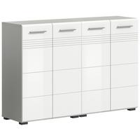 Midischrank COPA Grau/ Weiß Hochglanz ca.120x80x30cm - Chromfarben/Weiß Hochglanz, MODERN, Holzwerkstoff/Kunststoff (120/80/30cm) - MID.YOU