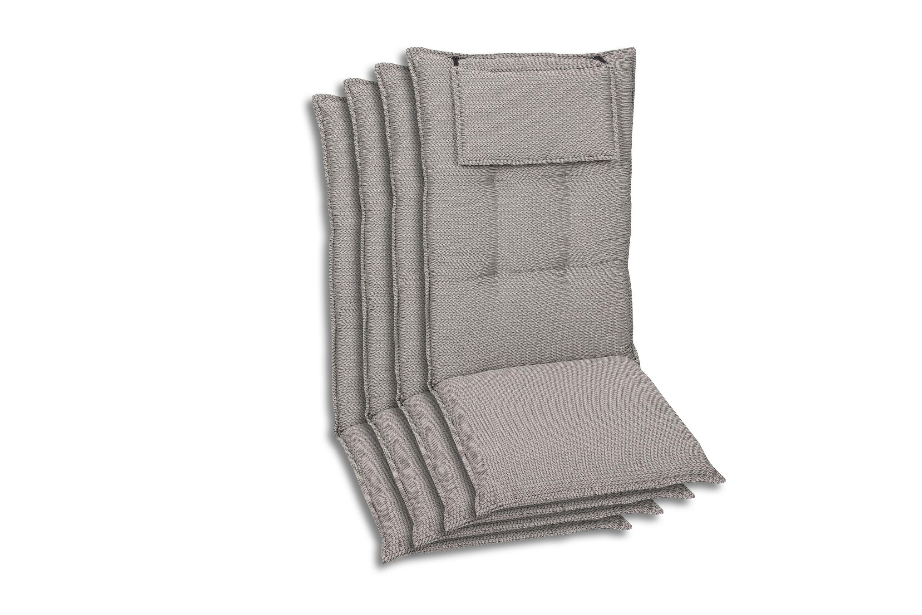Sesselauflagenset Grau, 4-teilig - Grau, Basics, Textil (50/7/120cm)