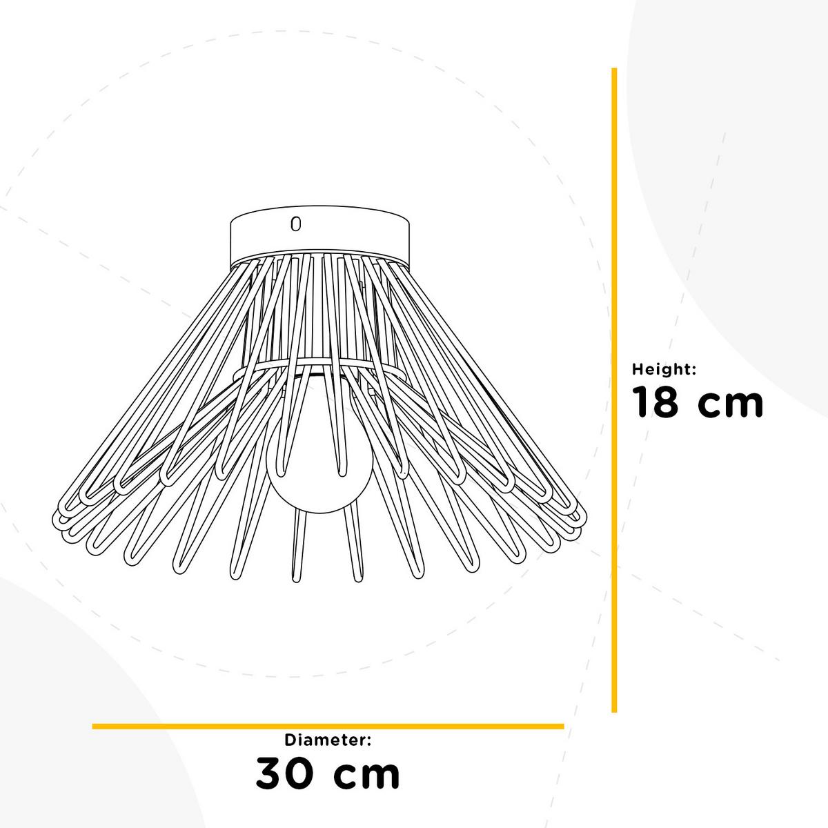 Deckenleuchte Duccio Schwarz max. 22 Watt - Schwarz, Design, Metall (30/18cm)