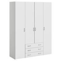 Omara Za Oblačila Space, Bela - srebrne barve/bela, Basics, kovina/leseni material (154/200,4/49,5cm) - P & B