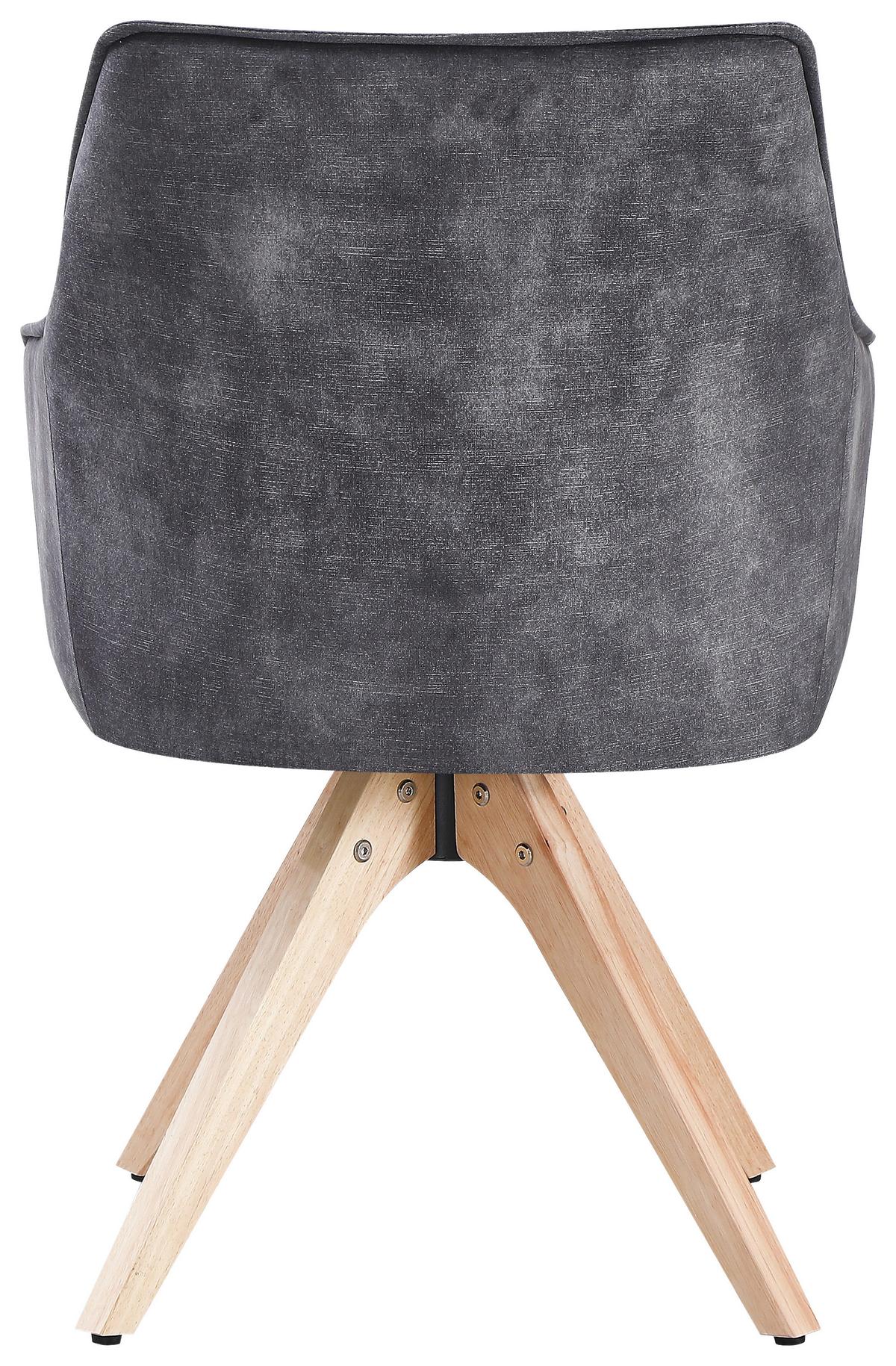 Stol Lisa, Črna - črna/siva, Konvencionalno, tekstil/les (62/83/63cm)