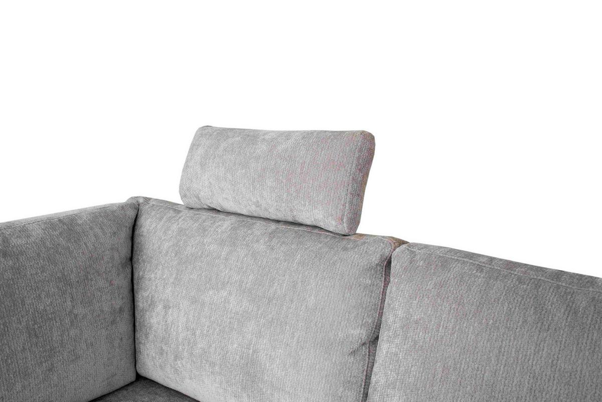 Sarokkanapé Salamina - világosszürke, Konventionell, faalapú anyag/textil (188/87/250cm)