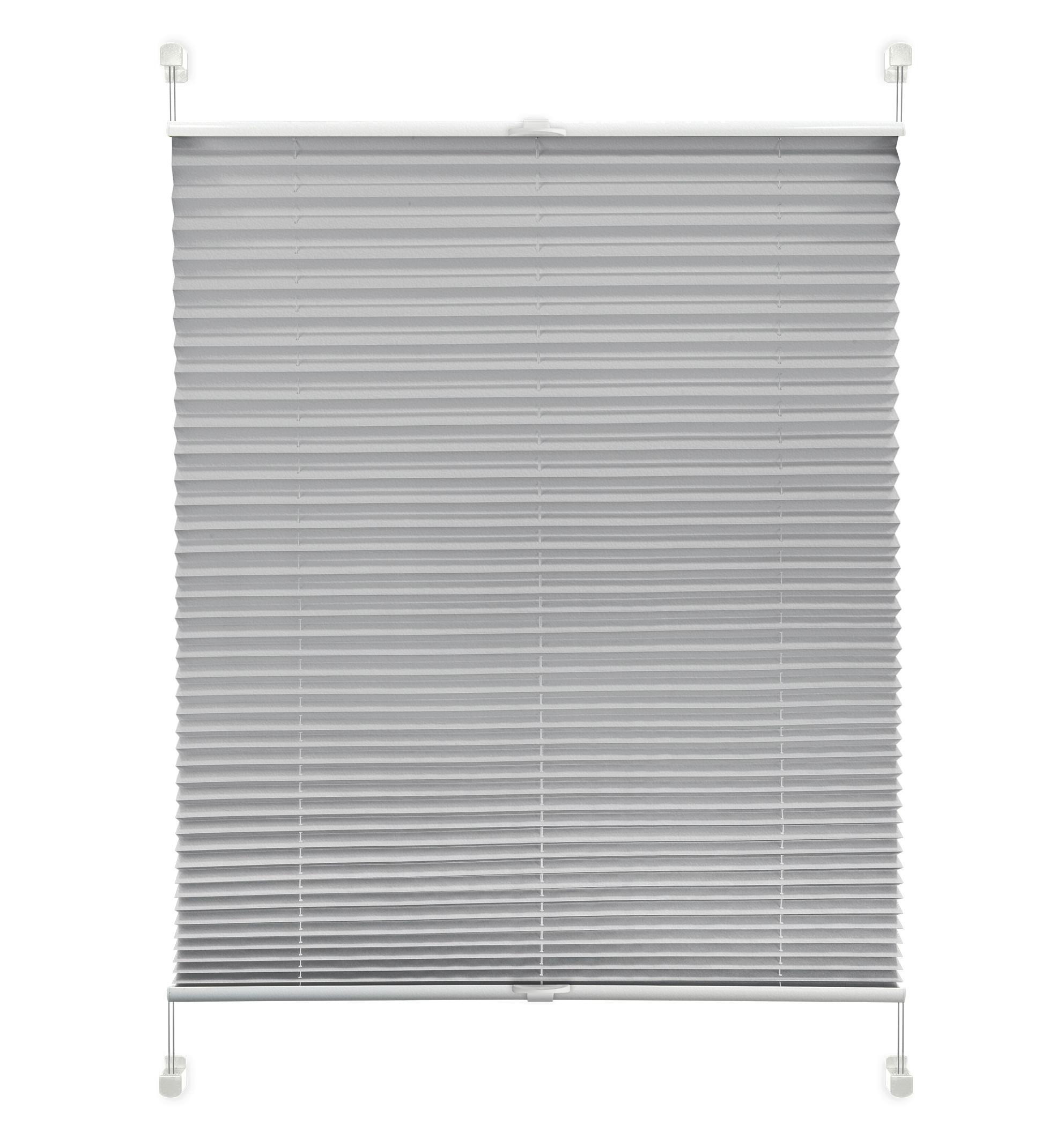 Plissee Solid Crash Silber ca. 60x130cm - Grau, Basics, Textil (60/130cm)