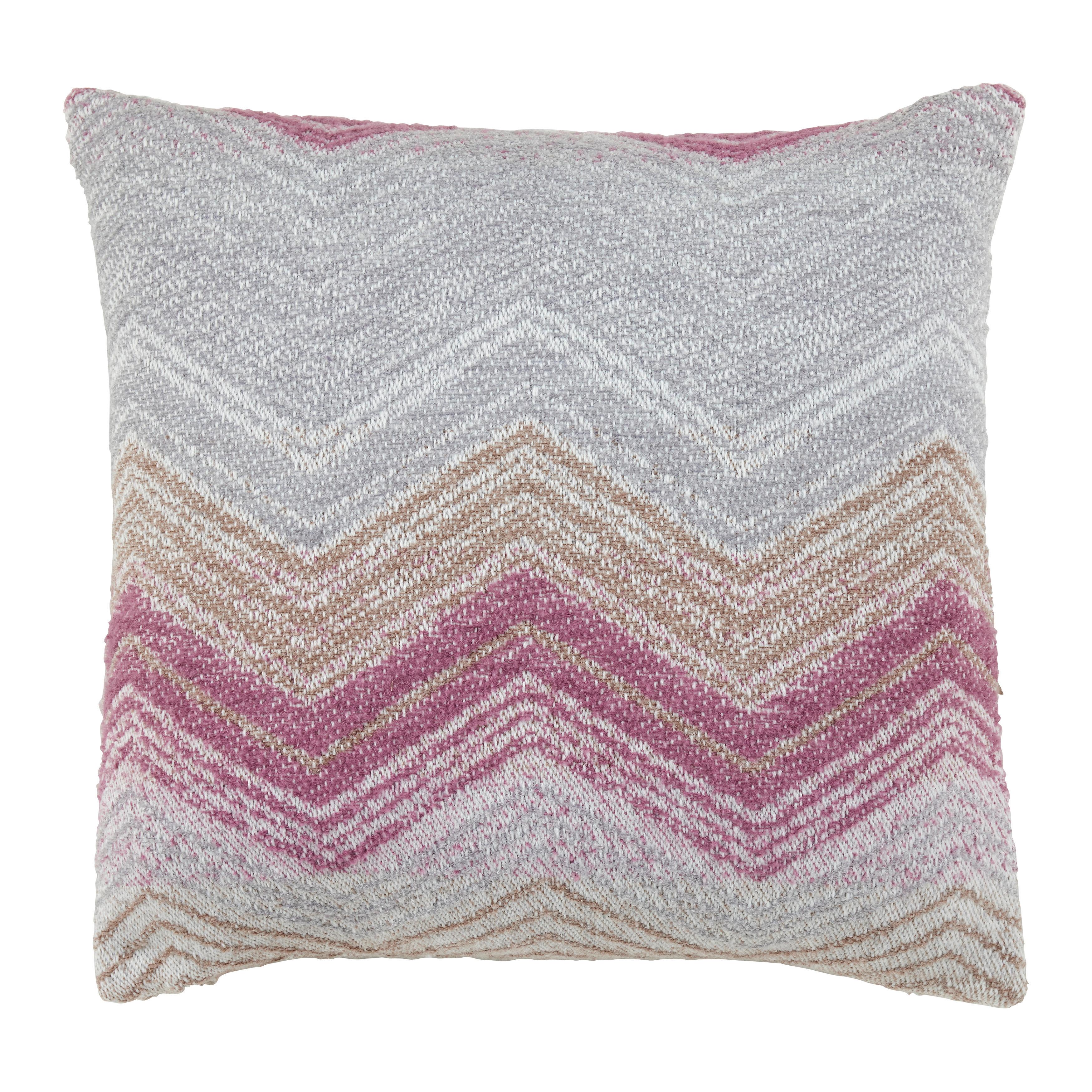 Zierkissen Zickzack Weiß/Beere ca. 45x45cm - Beere/Weiß, MODERN, Textil (45/45cm) - Mömax