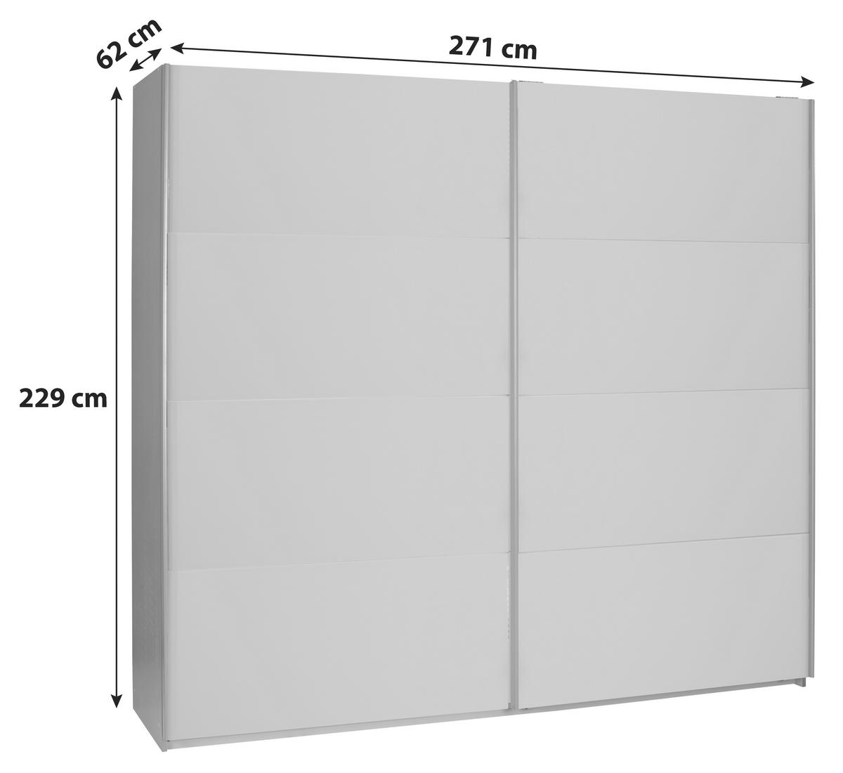 DULAP FELDKIRCH - gri închis/gri lucios intens, Modern, sticlă/material pe bază de lemn (271/229/62cm)
