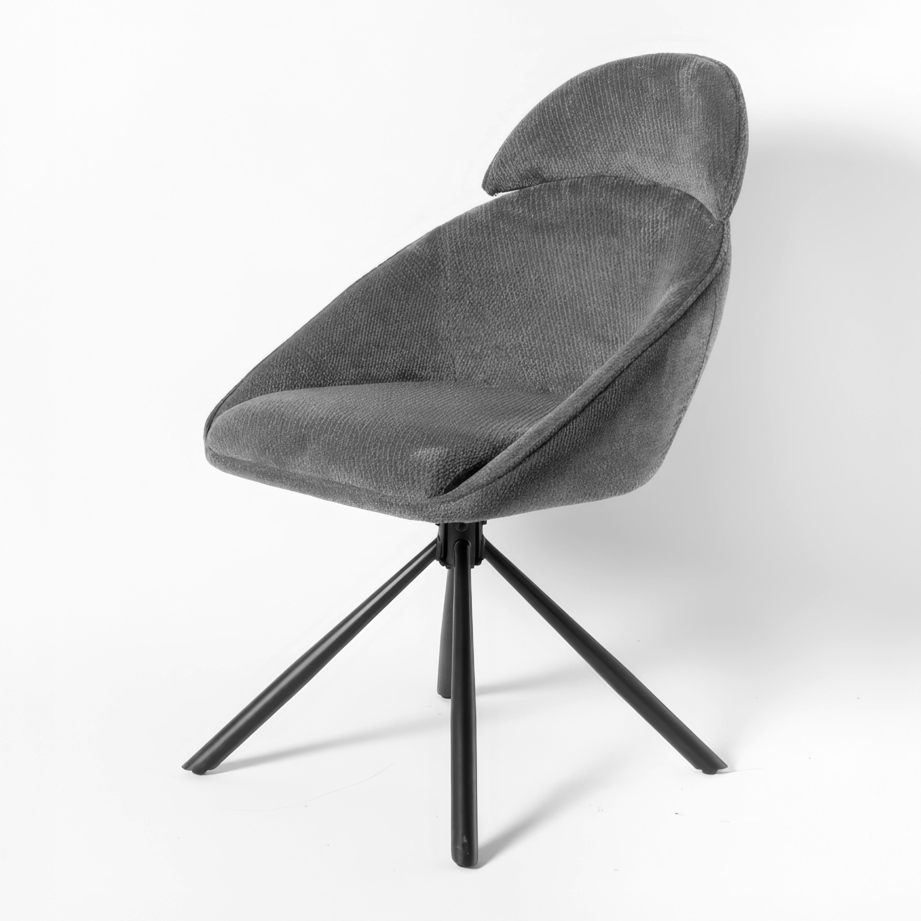 STOL MED ARMSTÖD MAIRA - mörkgrå/svart, Modern, metall/textil (59,5/93/66cm) - Bessagi Home