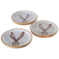 Dekor Tányér Harry - natúr színű/fehér, Basics, fa (22/2,5cm)