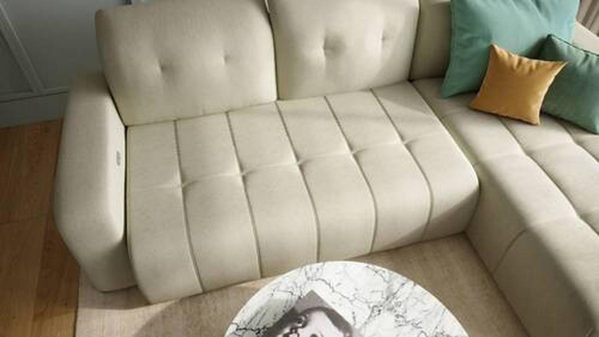 Wohnlandschaft Vicari Beige Mikrofaser - Beige/Schwarz, MODERN, Textil/Metall (185/292cm) - Livetastic