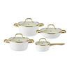 SET DE CASSEROLES ELEGANCE - clair/blanc, KONVENTIONELL, métal/verre - Mömax