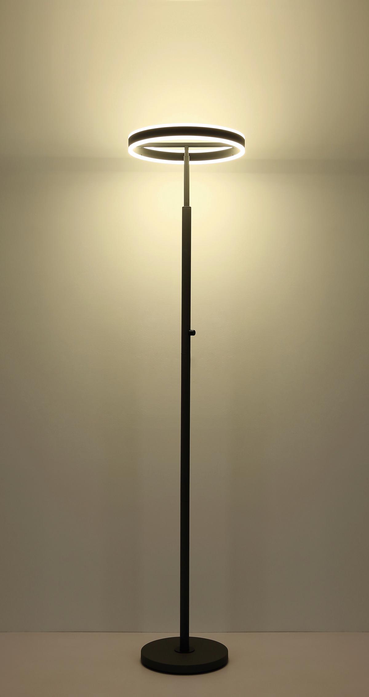Led Podna Svjetiljaka Emanuel - bijela/crna, Design, metal/plastika (40/181cm) - Globo