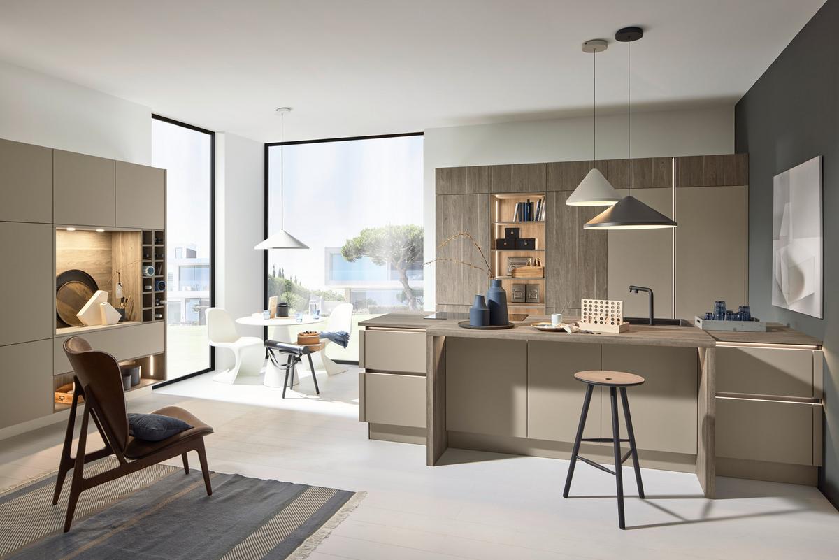 Einbauküche Plus in Eichefarbe/Hellbraun - Hellbraun/Eichefarben, MODERN, Holzwerkstoff - Nolte Küchen