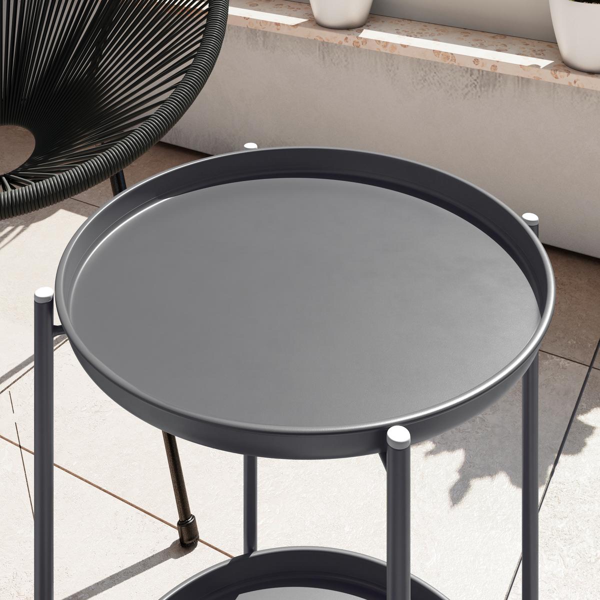 Gartenbeistelltisch Jens Anthrazit Eisen - Anthrazit, Basics, Metall (40/52/40cm) - Mömax