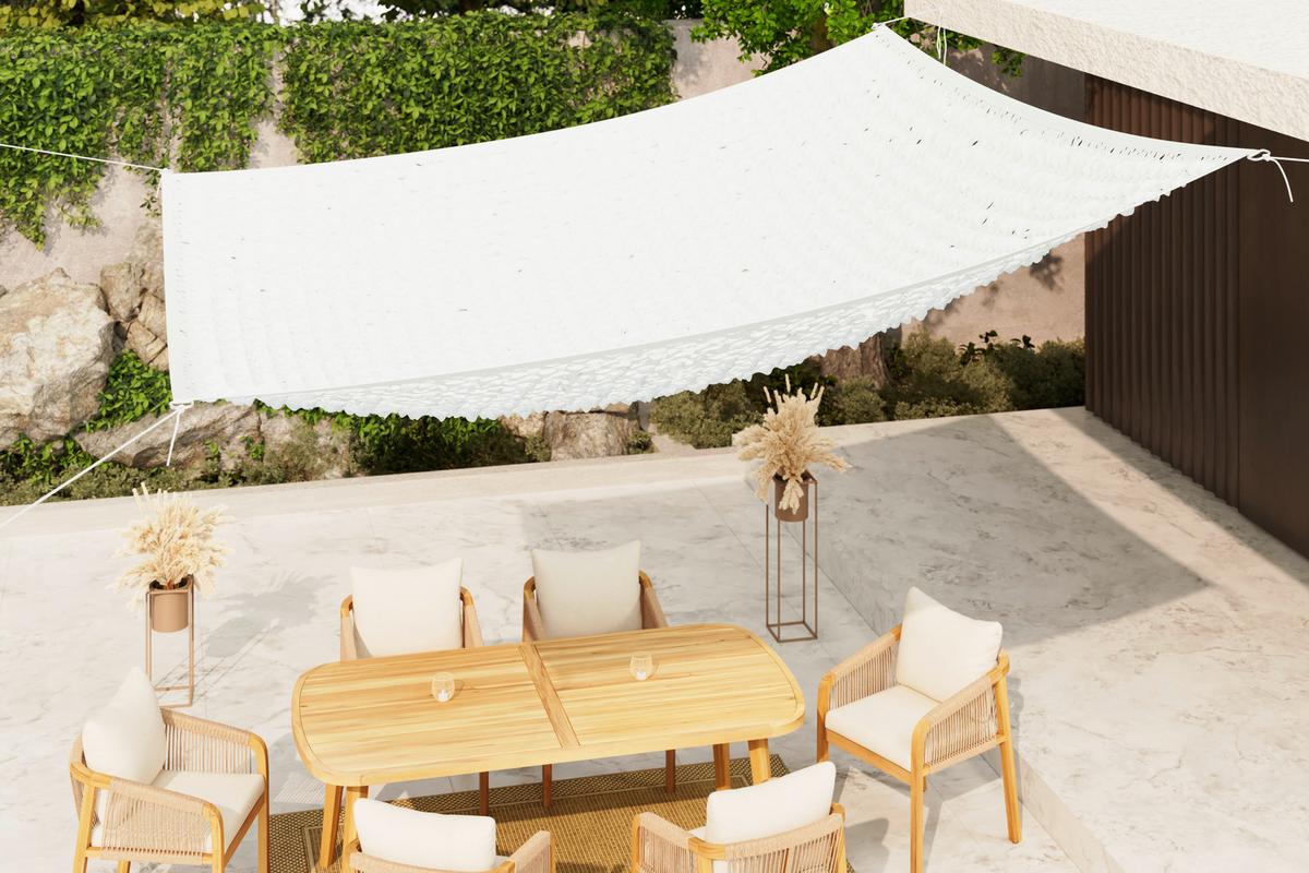 Sonnensegel Netzi Weiß ca. 300x300cm - Weiß, Basics, Textil (300/300cm)