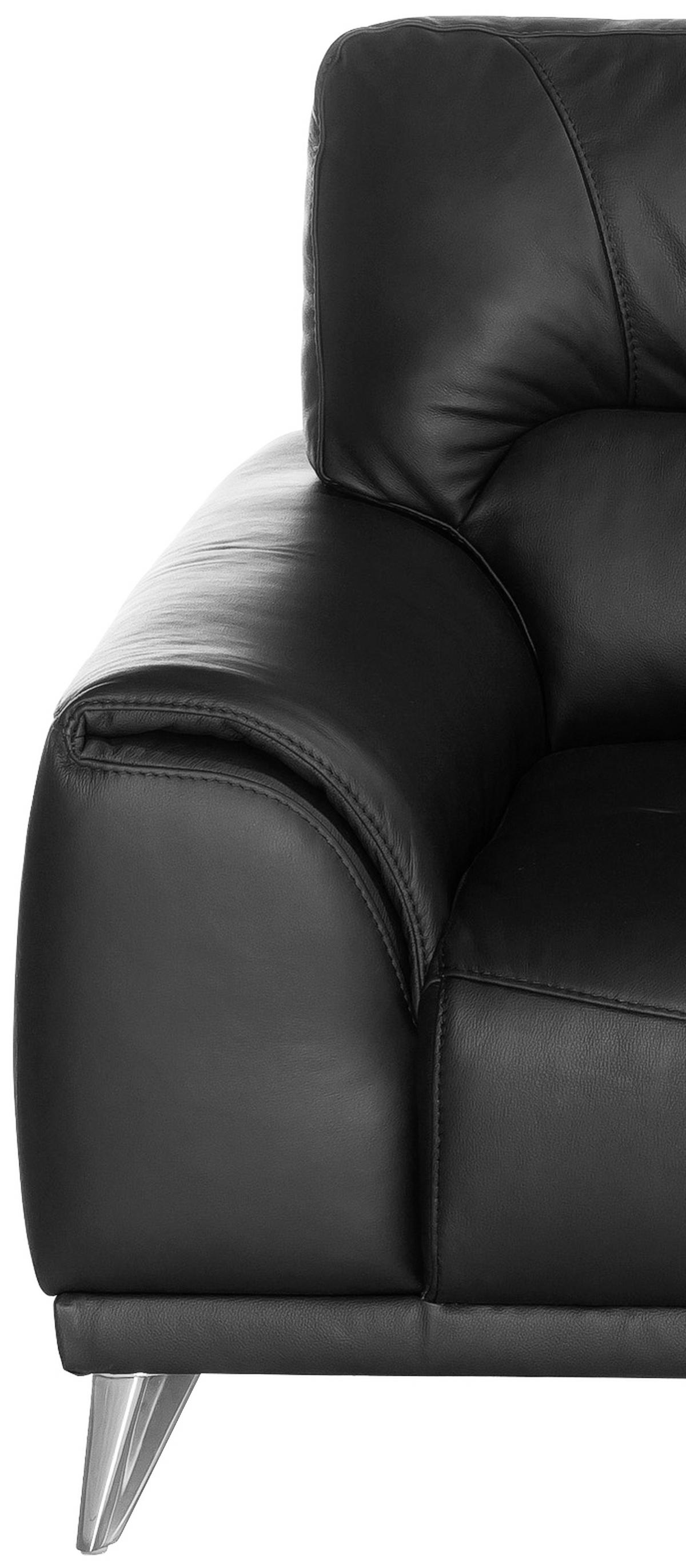 Zweisitzer-Sofa "Frisco" , schwarz - Chromfarben/Schwarz, MODERN, Textil/Metall (166/92/96cm) - MID.YOU