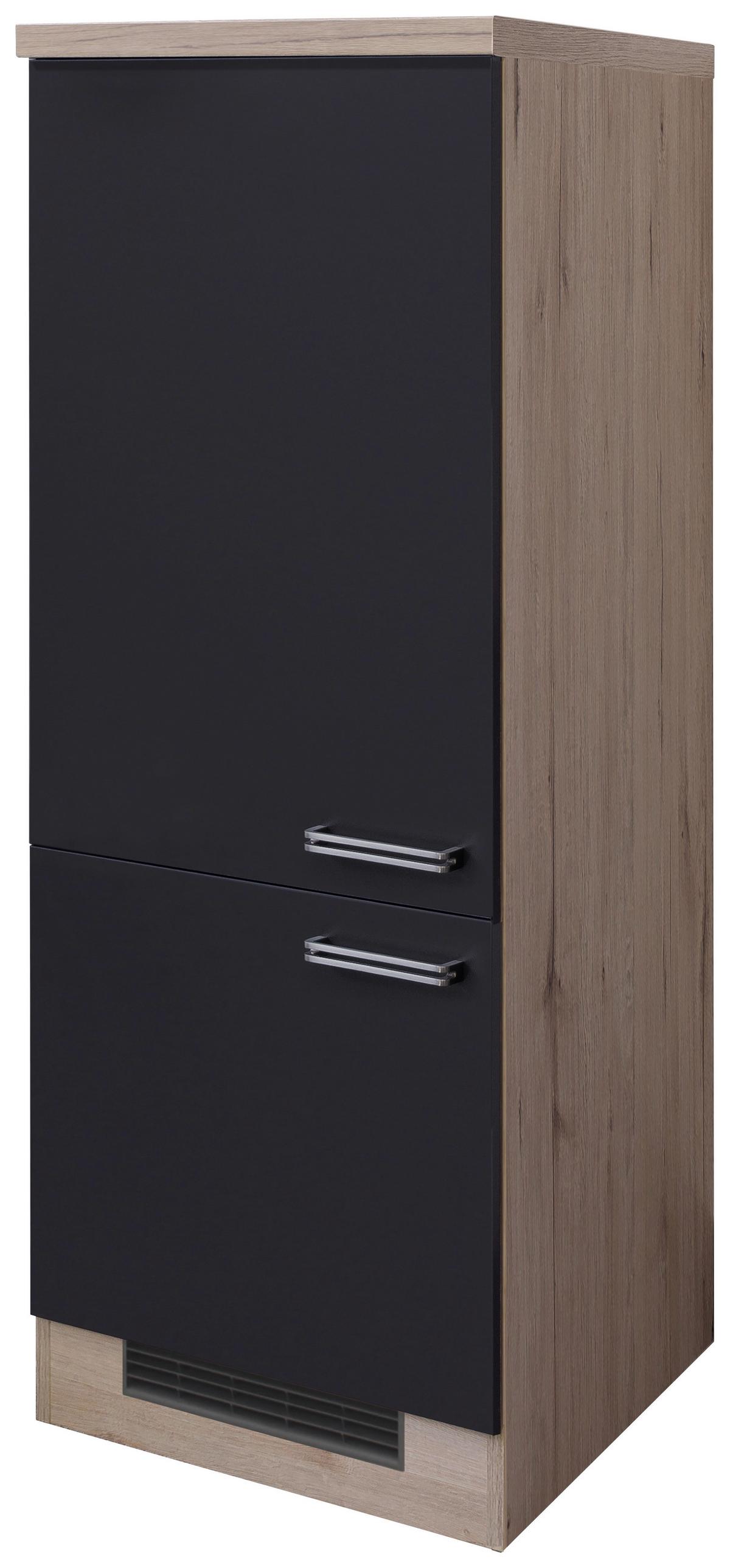 Geräteumbauschrank Anthrazit/Eiche - Edelstahlfarben/Eichefarben, MODERN, Holzwerkstoff/Metall (60/162/57cm) - FlexWell
