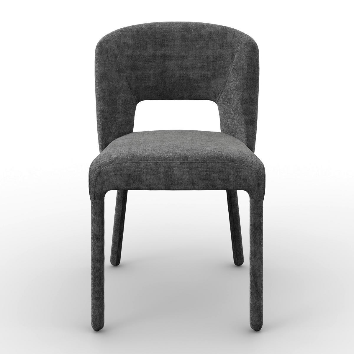 Stuhl Anea Dunkelgrau Webstoff Gepolstert - Dunkelgrau, MODERN, Holz/Textil (52/79/55,5cm) - Bessagi Home