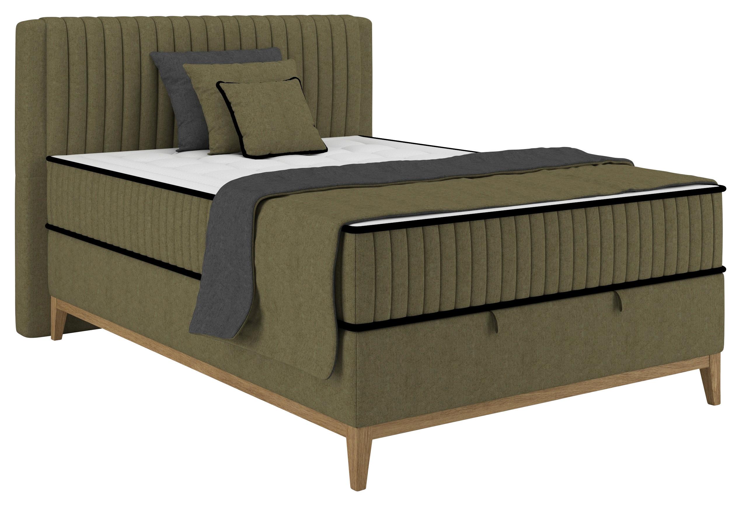 Boxbett Elena Olivgrün ca. 120x200cm - Olivgrün, KONVENTIONELL, Holz/Holzwerkstoff (120/200cm) - Sembella