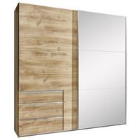 Ormar S Kliznim Vratima Level - boje hrasta/boje kroma, Moderno, staklo/drvni materijal (250/216/65cm) - Modern Living